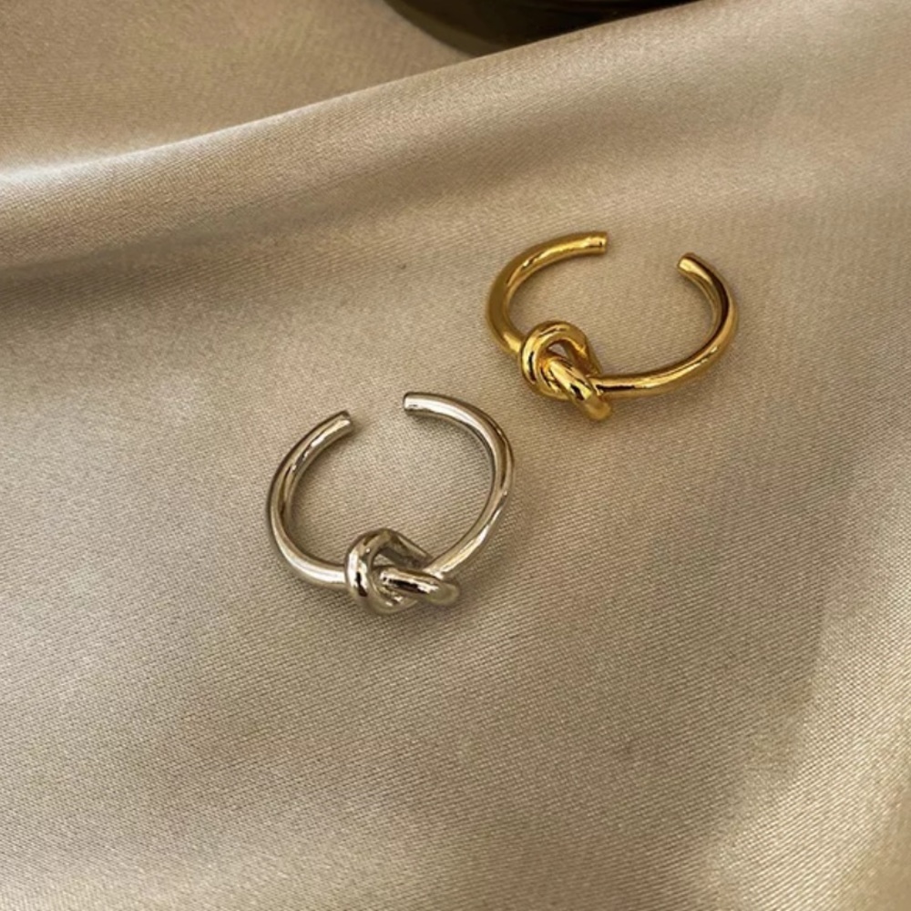 NEW 925 STERLING SILVER KNOTTED ADJUSTABLE RING, CUTE RING, SHINY RING. - Picture 3 of 5